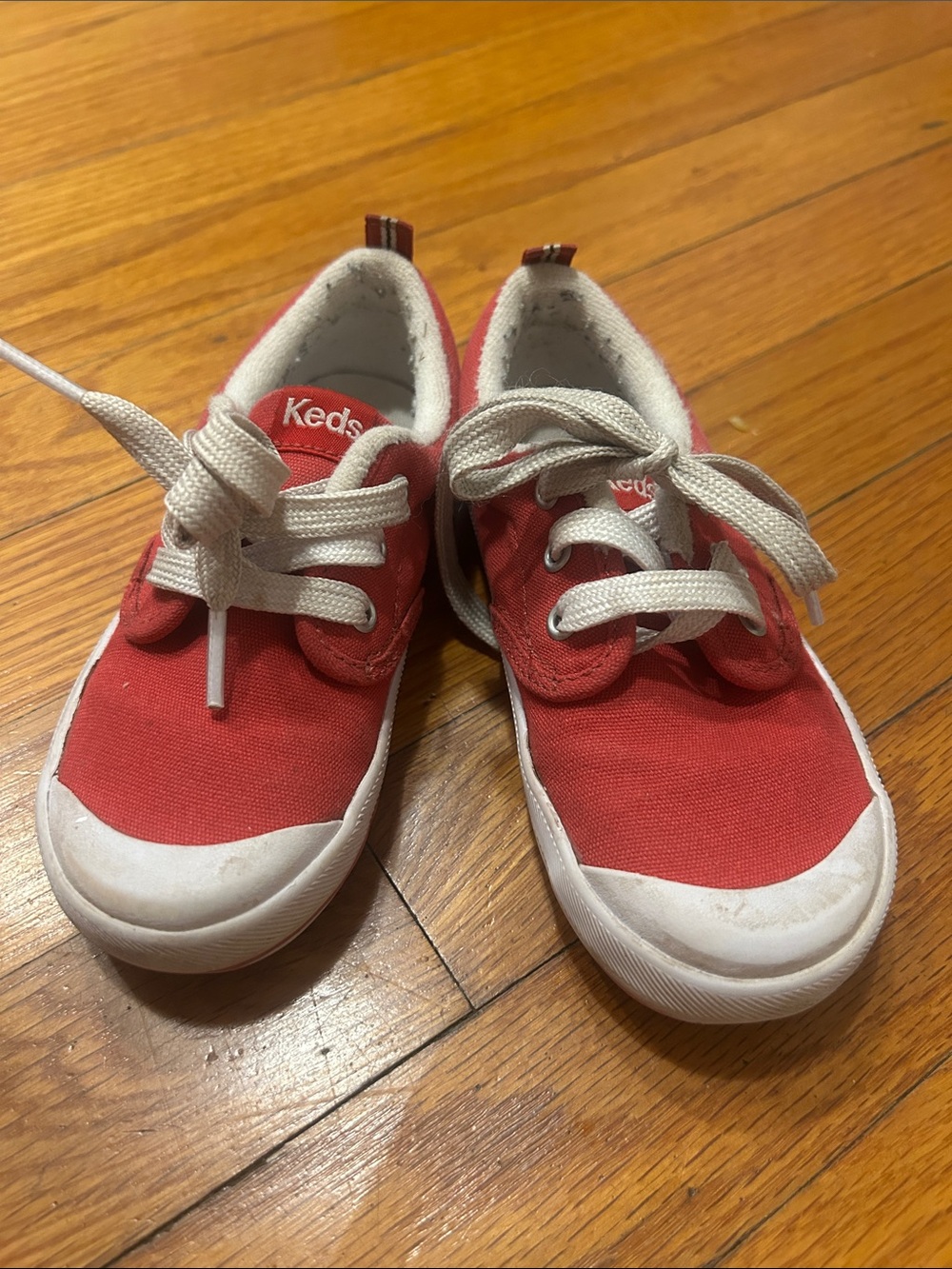 Keds Kids Canvas Lace-Up Sneakers - Red with White Accents